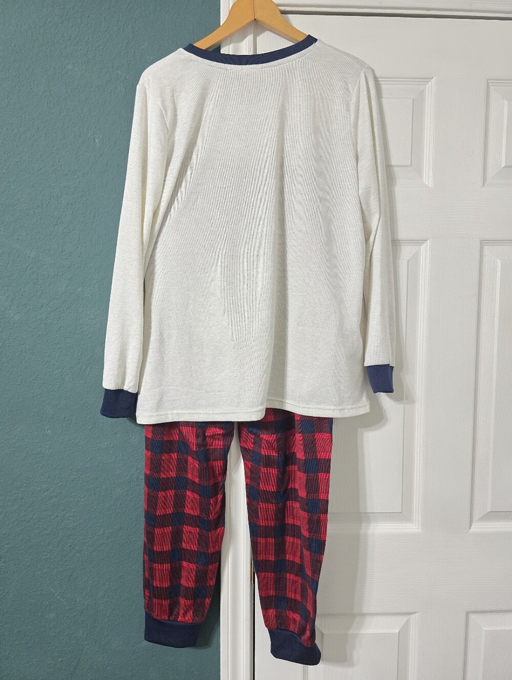 Dearfoams Mama Bear Womens Pajama Set XL Red Blue Buffalo Plaid Matching Family - Picture 3 of 10